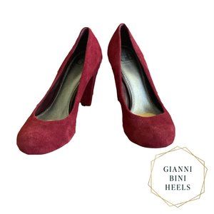 Gianni Bini Burgundy Suede Heels - 6.5
